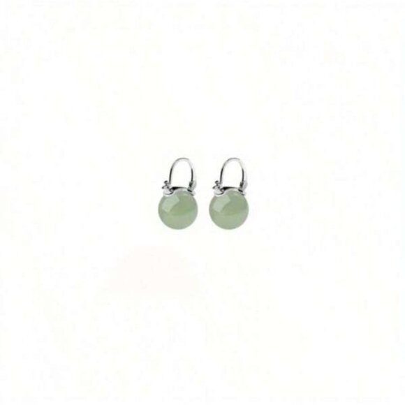 Green Jade Ball Drop Earrings - Picture 4 of 4